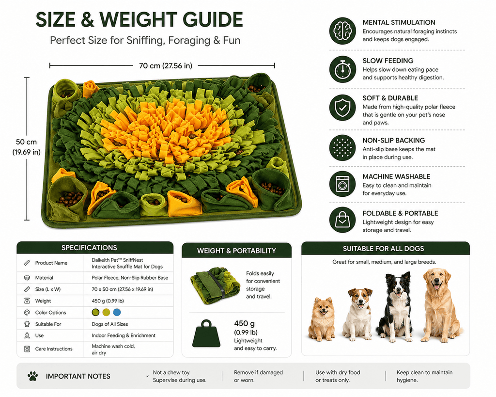 Dalkeith Pet SniffNest Interactive Snuffle Mat for Dogs